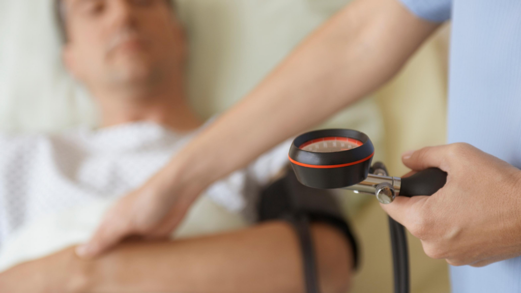 Man getting his blood pressure checked