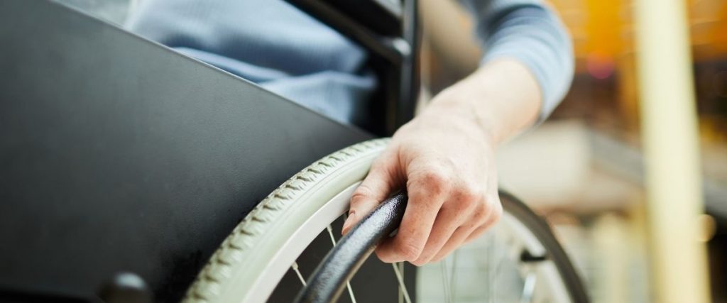 Woman in wheelchair